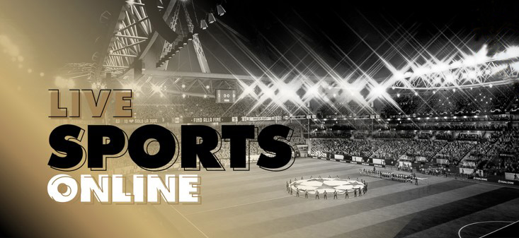 Live sports online banner showing a stadium full of fans before kickoff.