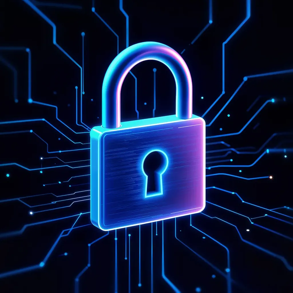 Digital illustration of a glowing padlock symbolizing online casino security and data protection for Ufabet888 users